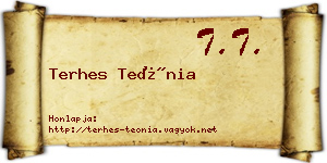 Terhes Teónia névjegykártya